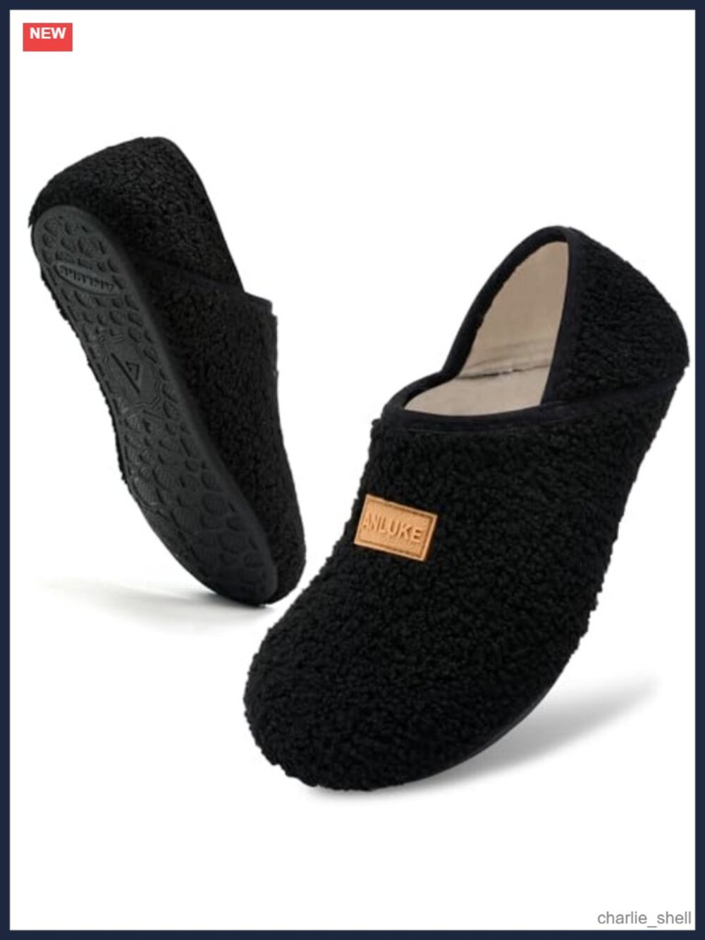 Fuzzy Fleece House Slippers Sock-Like Non-Slip Indoor Outdoor